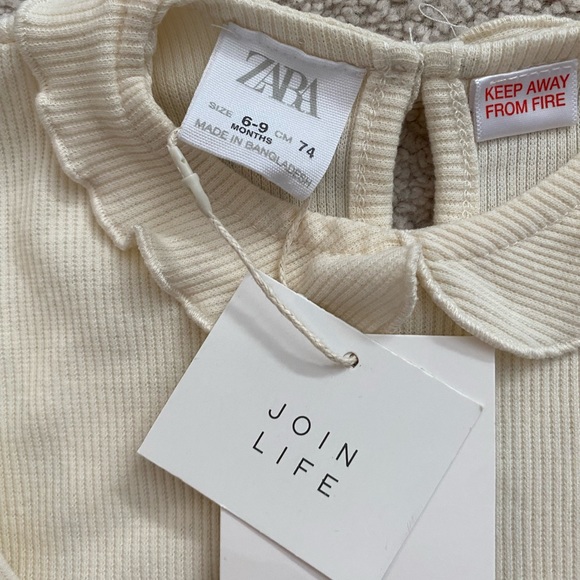 Zara baby girl ribbed long sleeved tee - Picture 2 of 2